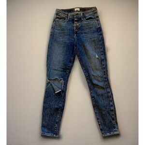 Alice Olivia Jeans Womens Size‎ 26 Denim Exposed Buttons Distressed